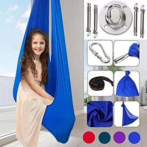 Kids Cotton Swing Hammock for Autism ADHD ADD Therapy Cuddle Up Sensory Child Therapy Elastic Parcel Steady Seat Swing chairtoy