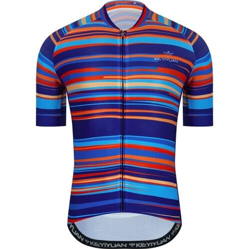KEYIYUAN Cycling Jerseys Men Cycling Tops Jerseys Short-sleeved Road Bike Racing Jerseys MTB Abbigliamento Ciclismo Camisa Time
