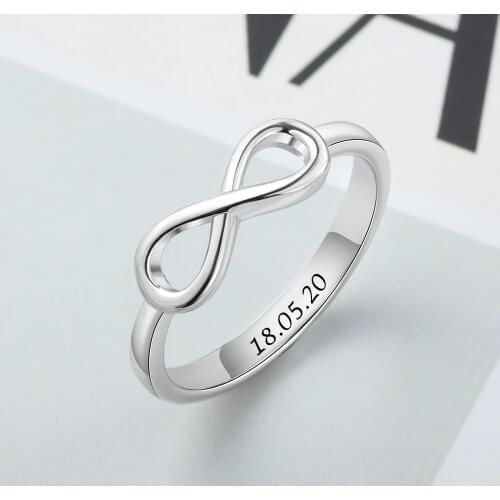Personalized Infinity Ring Silver Color Custom Name Wedding Gift Love Forever Ring for Women Fashion Jewelry Lam Hub Fong