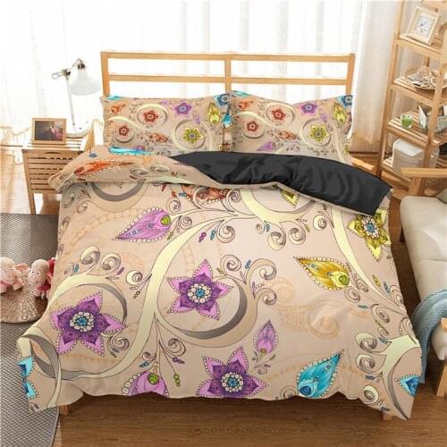 Luxury 3D Bohemia Mandala Print 2/3Pcs Bedding Set Comfortable Duvet Cover Pillowcase Home Living Queen and King AU/EU/US Size