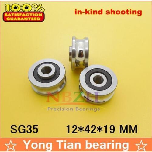 NBZH SG35 2RS U Groove bearings 12*42*19 mm Track guide roller bearing SG12RS (Precision double row balls) ABEC-5 20pcs/lot