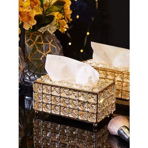 Nordic Crystal Tissue Box Modern Household Living Room Table Table Decoration Accessories Hotel Car Tissue Box
