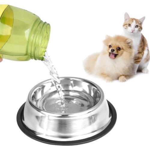 New Pet Product For Dog Cat Bowl Stainless Steel Anti-skid Pet Puppy Cat Food Water Bowl Pet Feeding Bowls Tool Stainless Steel