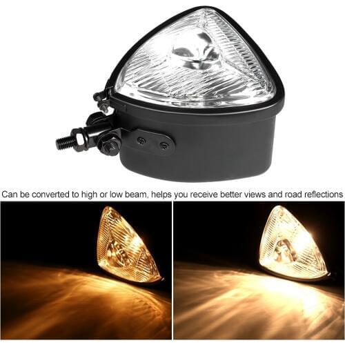 New 12V Universal Motorcycle LED Headlight Headlamp Front Lights Driving Lamp Black Case