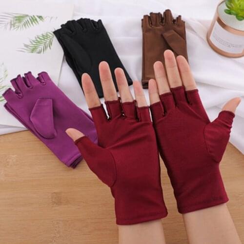 Popular Fingerless Gloves Summer Thin Short Half Finger Breathable Sunscreen Casual Unisex Tight Fitness Sports Driving Gloves