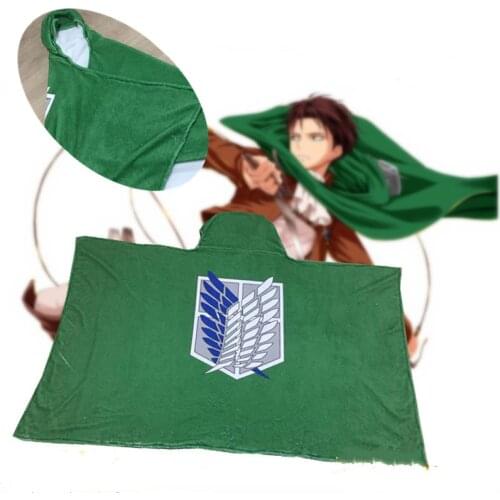 Anime Attack on Titan Levi Cloak Mantle Cape Toys Office Nap Blanket Wraps Toy Gift