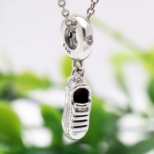 925 Sterling Silver Baby Shoe Dangle Charm Pendant fit Original Pandora Bracelet Necklace DIY 925 Silver Jewelry Gift