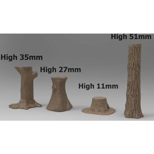 Unassambled 1/35 Tree Trunk Set include 4 Resin figure miniature model kits Unpainted