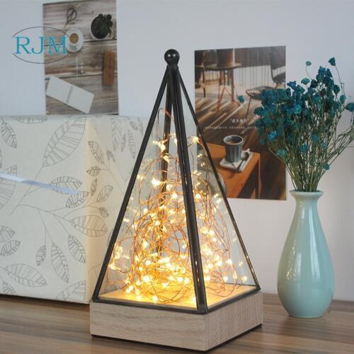 Romantic Creativity Fire and Silver Lamp Girls Heart Birthday Gift Bedroom Bedside Lamp Room Decoration Night Lamp