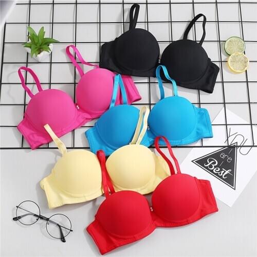 Sexy push Up Bra Sexy Lingerie Women Underwear Solid Seamless 1/2 Cup Bra Padded Push Up Bra Underwire Bra Solid Color Tracksuit