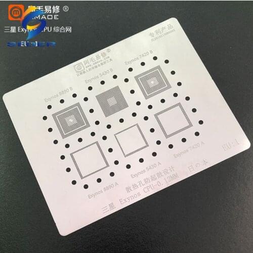 0.12MM Amaoe BGA Stencil Reballing EU1 For Exynos 8890/5430/7420 For SAMSUNG CPU RAM Chip IC Solder Tin Pin Heating