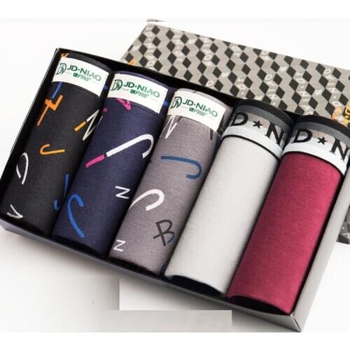 5Pcs/Lot Men Underwear Cotton Boxer Men Underpants Comfortable Breathable Mens Panties Underwear Trunk Boxershorts Man Boxer