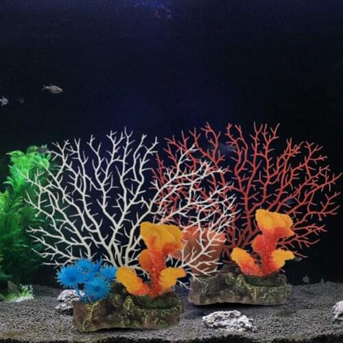 Aquarium Ornament Realistic Landscaping Fadeless Artificial Coral Fish Tank Ornaments for Aquarium Decor