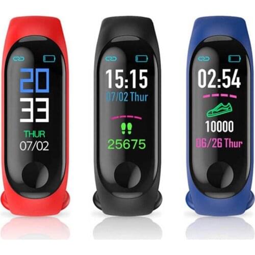 M3 plus smart bracelet heart rate pedometer call reminder message push Neutral Silica gel Waterproof Sleep monitoring