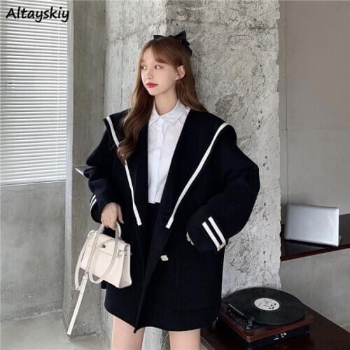 Wools Women Spring All-match Mujer All-match Japanese Style Student Preppy Kawaii Loose Casual High Street Fashionable Outerwear