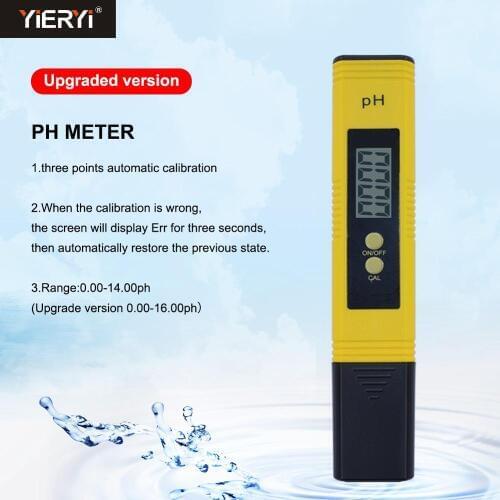 Yieryi PH-2 New Protable LCD Digital PH Meter Pen of Tester Accuracy 0.01 Aquarium Pool Water Water Wine Urine With OPP Bag