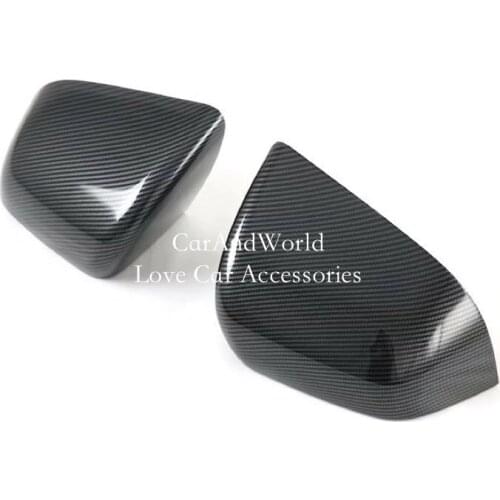 For Tesla Model Y 2019-2022 Door Rear View Mirror Frame Protector Cover ABS Carbon Fiber Rearview Modified Trims Car Accessories