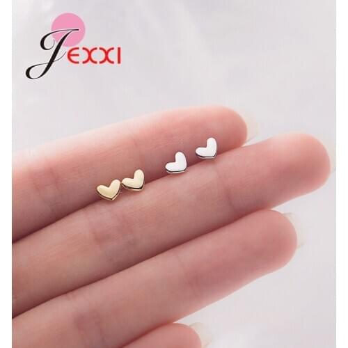New Arrivals 925 Sterling Silver Small Rabbit Flower Heart Pattern Stud Earrings For Women Girls Brincos Pendientes Brincos