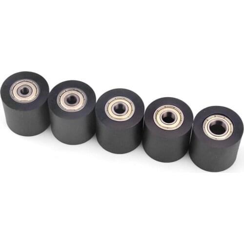 1pcs Black PU polyurethane Material Roller With Two Bearing Mute flat guide wheel Diameter 30MM Length 30mm Bore 5/6/7/ 8/10mm