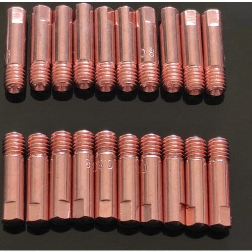 10/20 Tip Gas Nozzle MB-15AK M6*25mm Welding Torch Contact Contact Tip Gas Nozzle 0.6/0.8/0.9/1.0/1.2mm