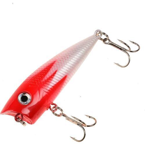 2pcs Hard Baits 6cm/6.4g Popper Fishing Lures Artificial 5 Colors Available Crankbait Wobbler Fishing Tackle Hooks
