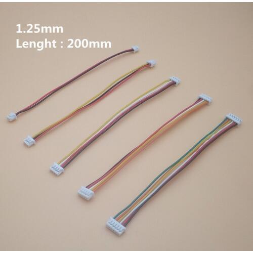 20pcs 1.25mm 2P/3P/4P/5P/6P/7P/8P/9P/10Pin Double End Connector JST 1.25 200mm Plug Cable Same Direction