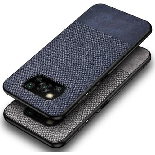 2021 New Fabric Stitching Mobile Phone Case for Xiaomi POCO X3 NFC Version Shockproof Protective Back Cover for Xiao Cases
