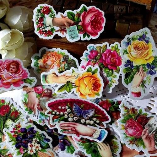 25PCS Vintage Elegant Victorian Stickers DIY Scrapbook Bottom Collage Phone Computer Diary Album Happy Planner Gift Seal