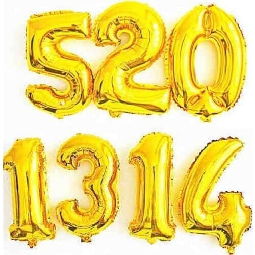 40 inch Gold Silver Number Foil Balloons Digit Helium wedding balloon inflatable festa casamento Party