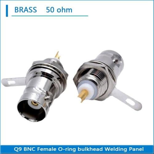 50 ohm Q9 BNC Female O-ring Bulkhead Washer Nut Mount solder cup Welding panel RF Connector Adapter High-quality