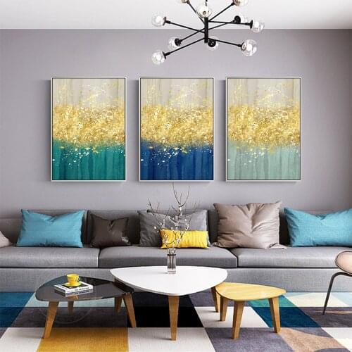 Abstract gold art mural gold canvas print wall art living room home decoration wall paintings posters