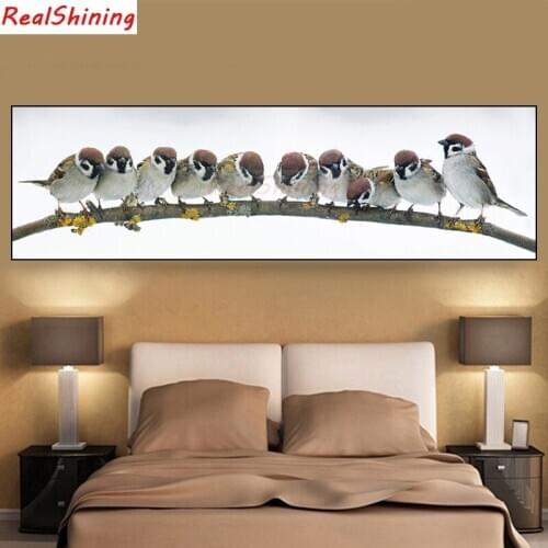 Large size 5D Diy Diamond Painting Cross Stitch full Square Diamond Embroidery birds picture for room Decor H1841