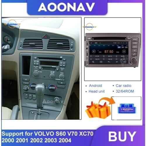 Car 4+64g radio player 2 din Android autoradio for VOLVO S60 V70 XC70 2000 2001 2002 2003 2004 car multimedia Navi GPS player