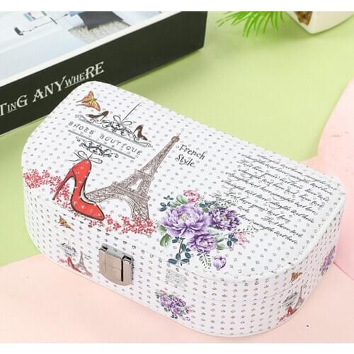 PU Leather Jewelry Case Brooch Necklace Storage Box Travel Holder