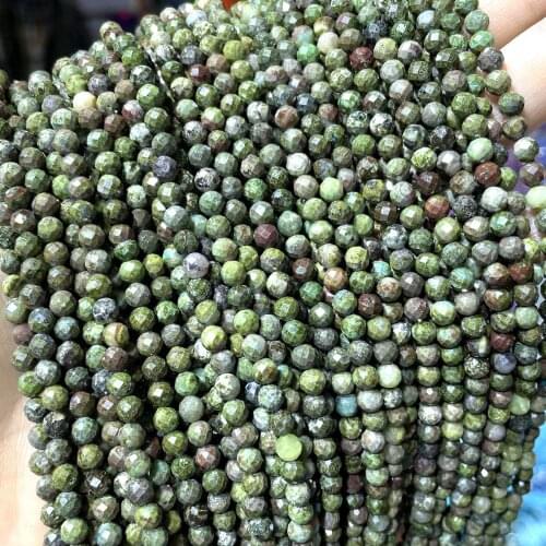 2 3 4mm Natural Faceted Dragon Blood Jaspers Gem Loose Spacer Stone Beads For Jewelry Making DIY Bracelet Earrings Accessories