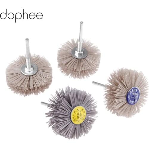 Dophee Dremel Accessories Abrasive Nylon Wheel Brush Polishing Buffing Grinding Wheel 80# 120# 180# 240# for Rotary Tool 4PCS