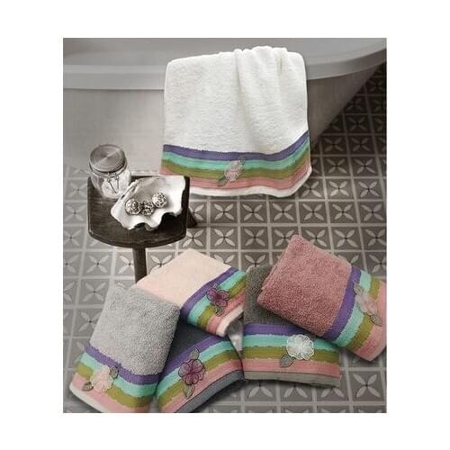 DowryWorld-Rainbow Floral Hand Face Towel 6 Pieces %100 Cotton