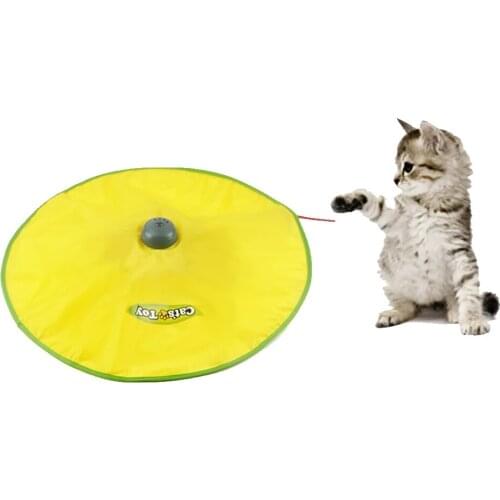 Electric Cat Turntable Interactive Toy Kitten Training Chase Toy Funny Cat Stick Adjustable Speed Plaything Pet Accessories