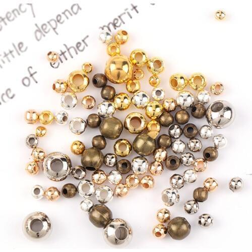 3mm Mixed Color Round Iron Smooth Ball Spacer Metal Loose Beads For DIY Jewelry Making Needlework Bracelet Necklace Supplies