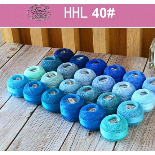 HHL cotton lace line Woven Crochet hook /Shuttle thread NO.40 blue series 25g/roll 274meters thickness 0.3-0.4mm