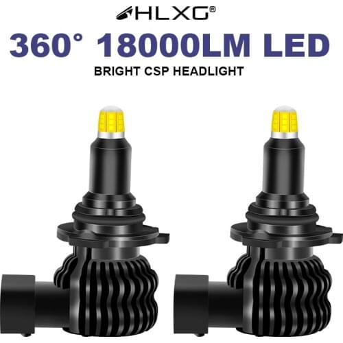 HLXG CSP canbus h7 led 360 H8 H9 H11 9012 9005 9006 HB3 HB4 h1 LED headlight 18000LM luces car Light lamp 12V bulb 100W 6000K