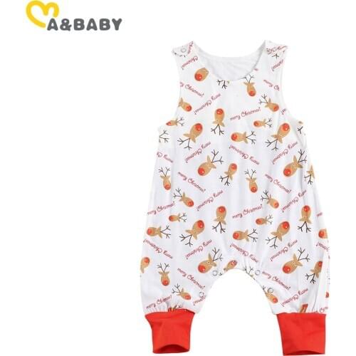 Ma&Baby 0-24M Christmas Newborn Infant Baby Girl Boy Sleeveless Romper Cute Deer Red Xmas Clothes Toddler Baby Costumes