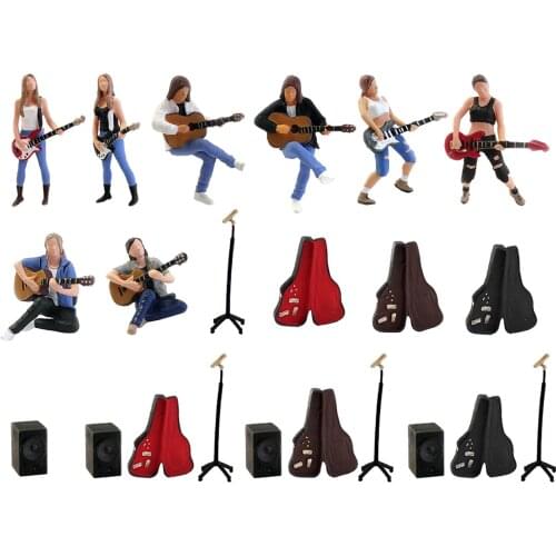 1:64 Scale Hand Painted Miniature Model Women/Men Singer Figures Street Park Layout Diorama