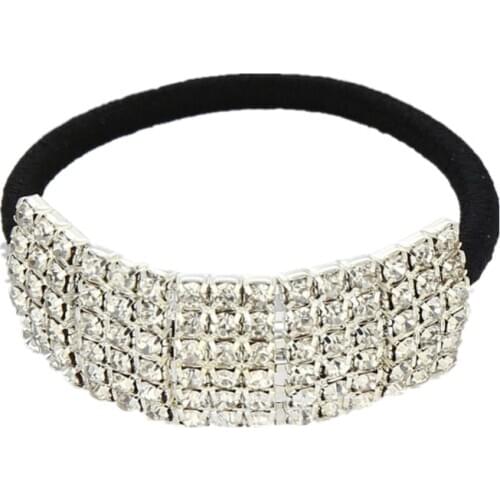 Xiwstar Fashion Womens Elastic Crystal Rhinestone Hair Ties Ropes Circles Rings Accessories Hairband Headband