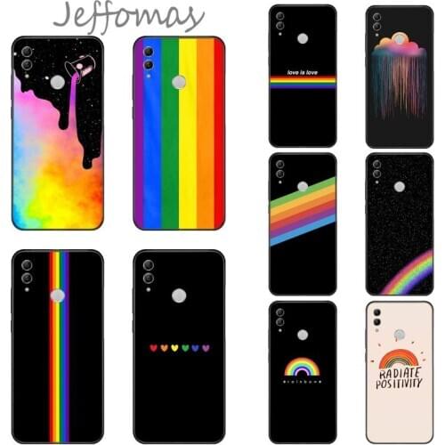 Fashion Rainbow art Soft Phone Case Cover For Huawei Honor view 7a5.45inch 7c5.7inch 8x 8a 8c 9 9x 10 20 10i 20i lite pro