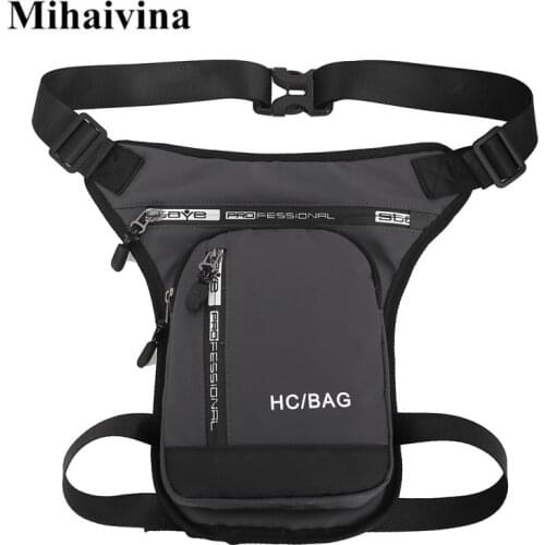 Mihaivina Men Fanny Pack Waterproof Leg Bag Drop Messenger Shoulder Bag Motorcycle Tactical Chest Pack Unisex Waist Bags 2021