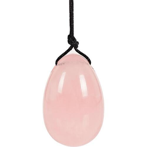 Drilled Jade Egg Natural Rose Quartz Yoni Egg Crystal Sphere For Kegel Exercise Pelvic Floor Muscle Vaginal Exercise Ben Wa Ball