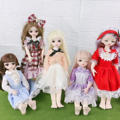 New for 28/30cm BJD Doll Clothes Dress Toy Accessories 1/6 Spring Summer Autumn and Winter DIY Dress Up Clothing