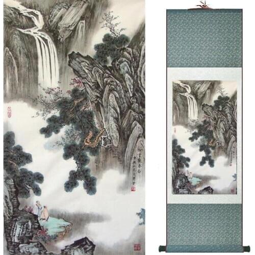 Landscape painting Home Office Decoration Chinese scroll painting landscape art painting Winter art painting TXTX2018010304