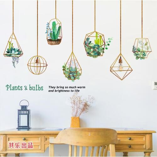 DIY Plant Poster Paintings for Living Room Decoration Wall Sticker Nordic Style Flower Bedroom Decals Wall Art